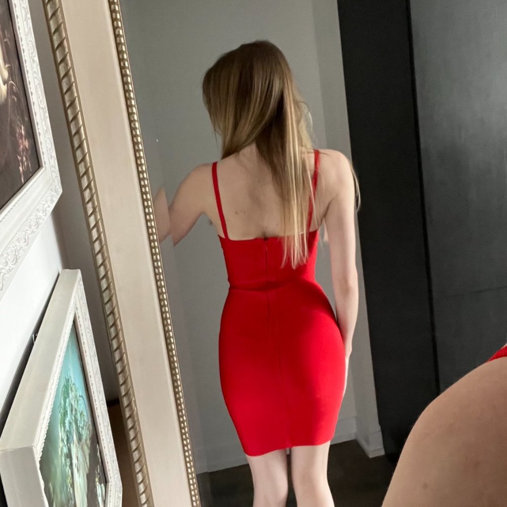Tiger Mist Red Bodycon Dress - Picture 3 of 7